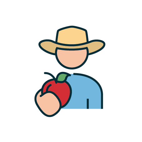 illustration producteur de pommes